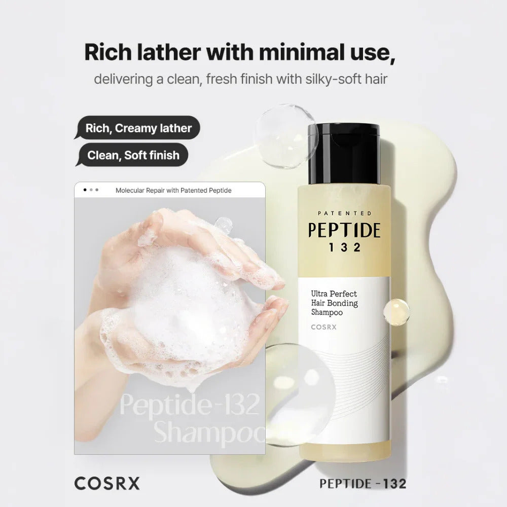 COSRX – Peptide‑132 Ultra Perfect Hair Bonding Shampoo 200 ml – Bond Repairing & Scalp‑Care Cleanser