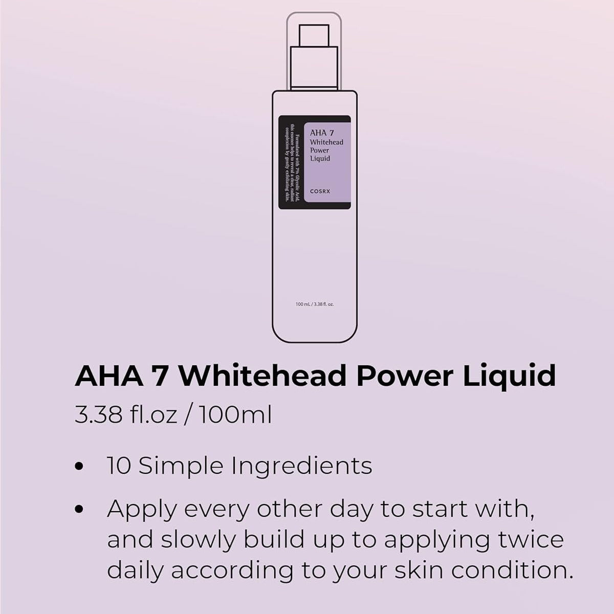 COSRX AHA 7 Whitehead Power Liquid – 100 ml Brightening & Whitehead-Clearing AHA Exfoliant