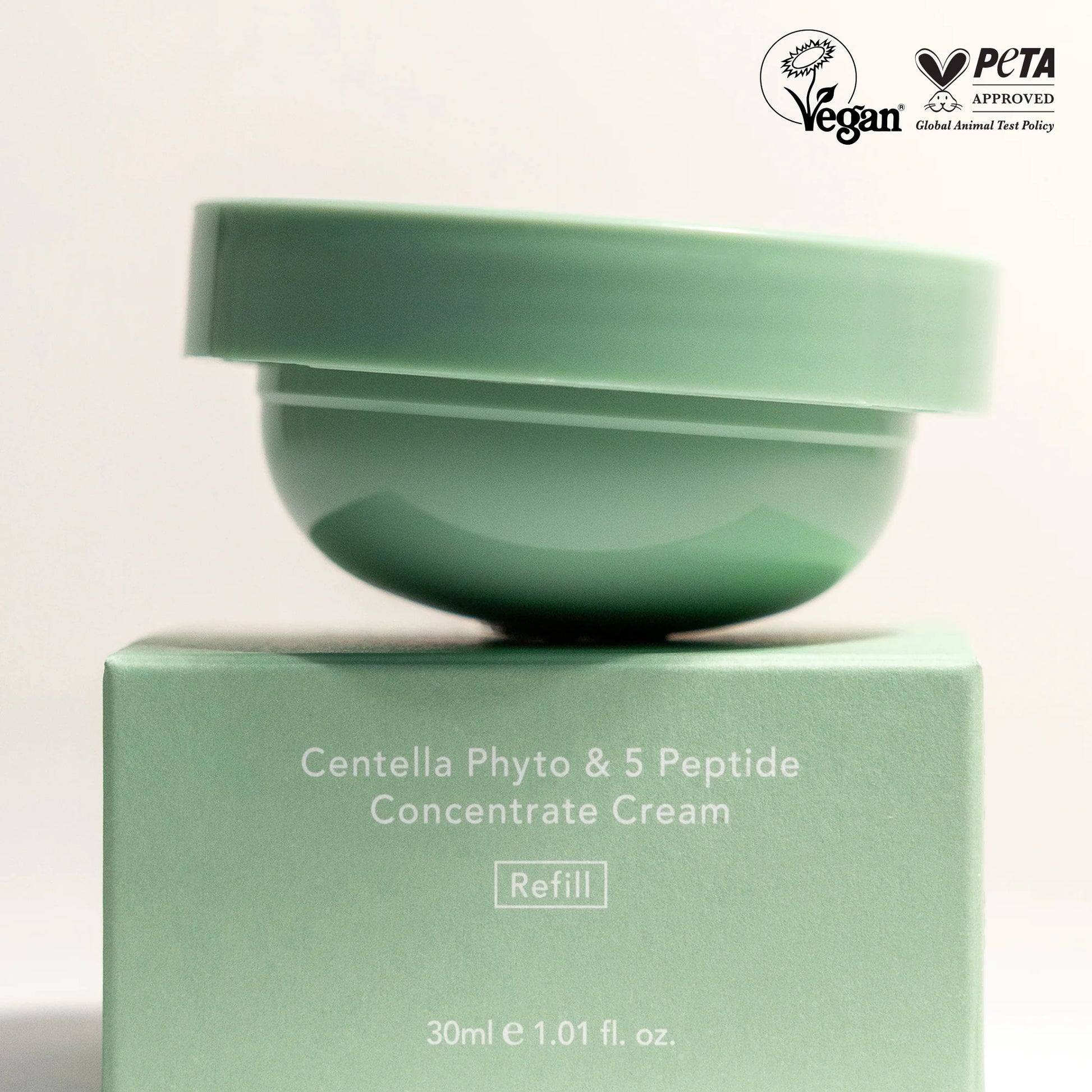 haruharu wonder centella phyto & 5 peptide concentrate cream green refill tub