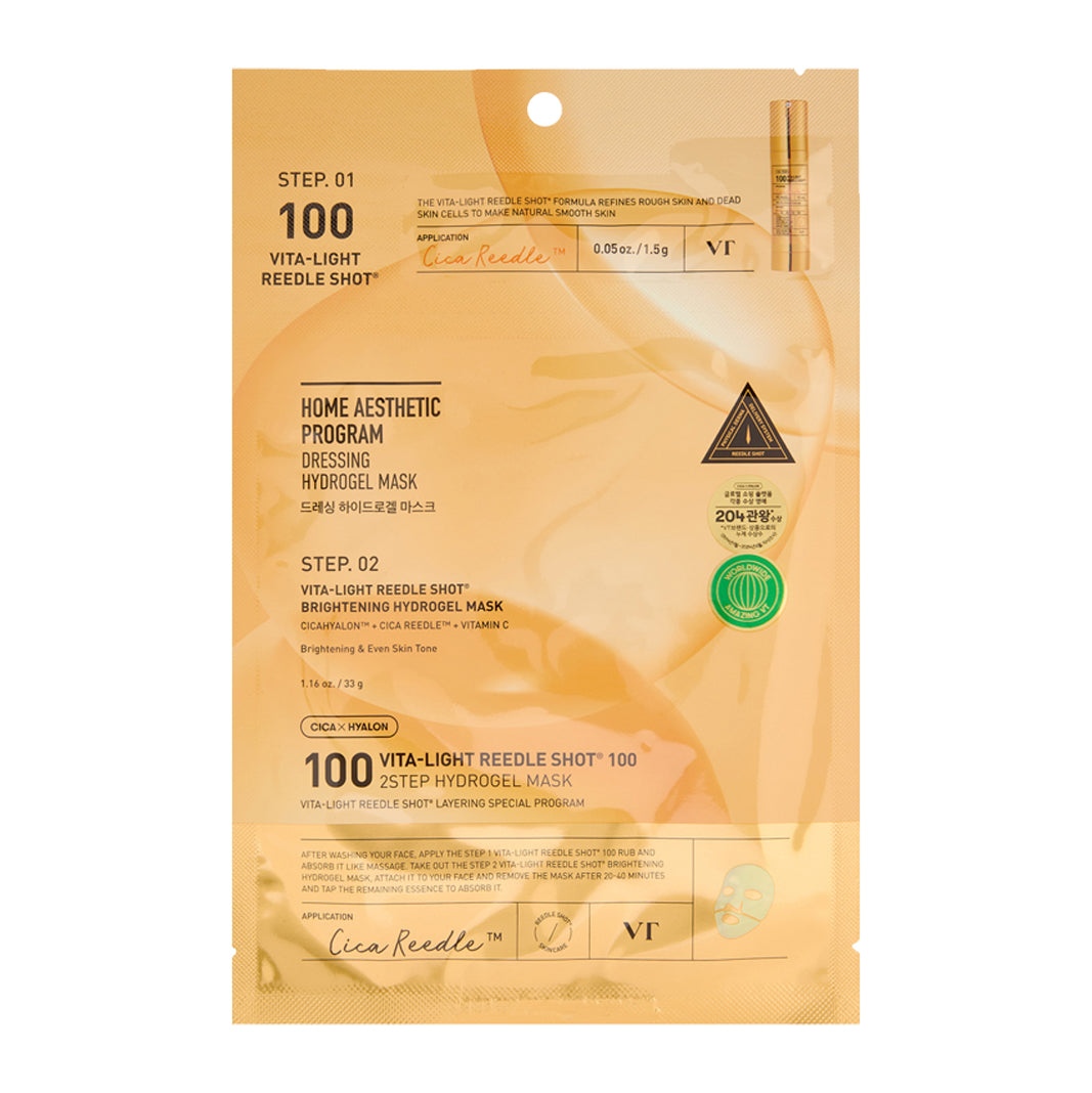 VT Cosmetics - Vita-Light Reedle Shot 100 2-Step Hydrogel Mask - 33g (Single)