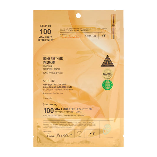 VT Cosmetics - Vita-Light Reedle Shot 100 2-Step Hydrogel Mask - 33g (Single)