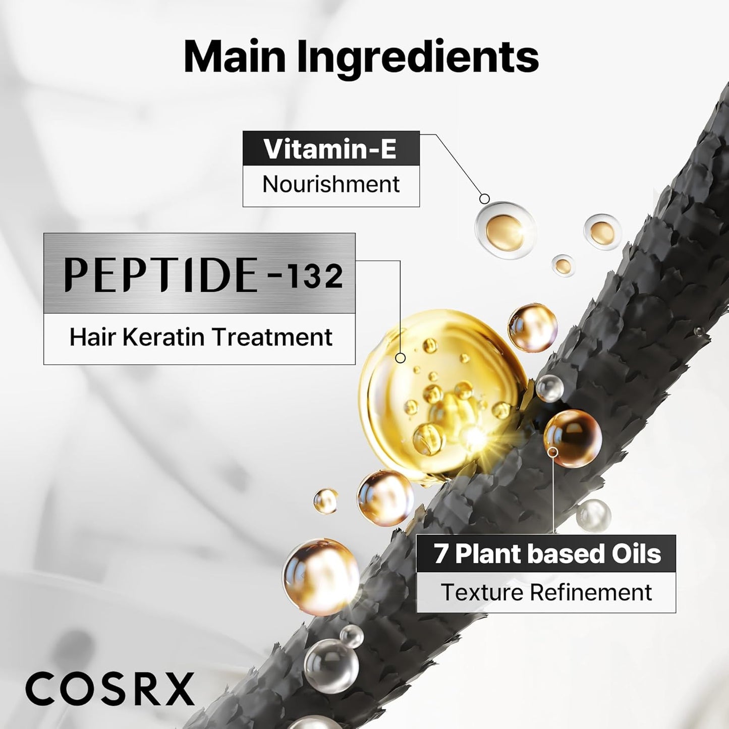 COSRX – Peptide‑132 Ultra Perfect Hair Bonding Oil Serum 28 ml – Lightweight Bond‑Sealing Hair Oil