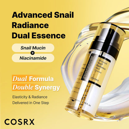 COSRX – Advanced Snail Radiance Dual Essence 80 ml – Brightening Snail + Niacinamide Dual Essence