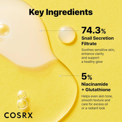 COSRX – Advanced Snail Radiance Dual Essence 80 ml – Brightening Snail + Niacinamide Dual Essence