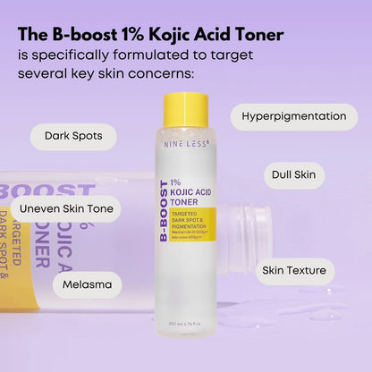 Nineless - B-Boost 1% Kojic Acid Toner 200ml - Brightening & Tone-Evening Toner