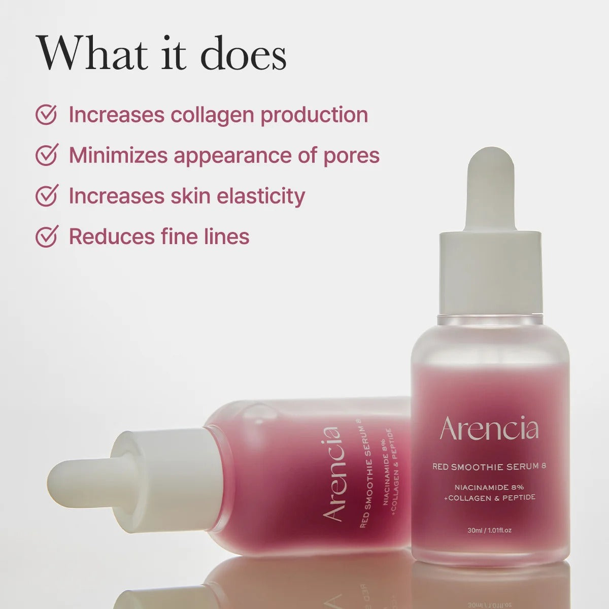 Arencia - Red Collagen + Peptide Smoothie Serum - 30ml - Image 4