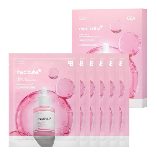 Medicube - PDRN Pink Peptide Ampoule Mask - Sheet Mask (6 Pack)