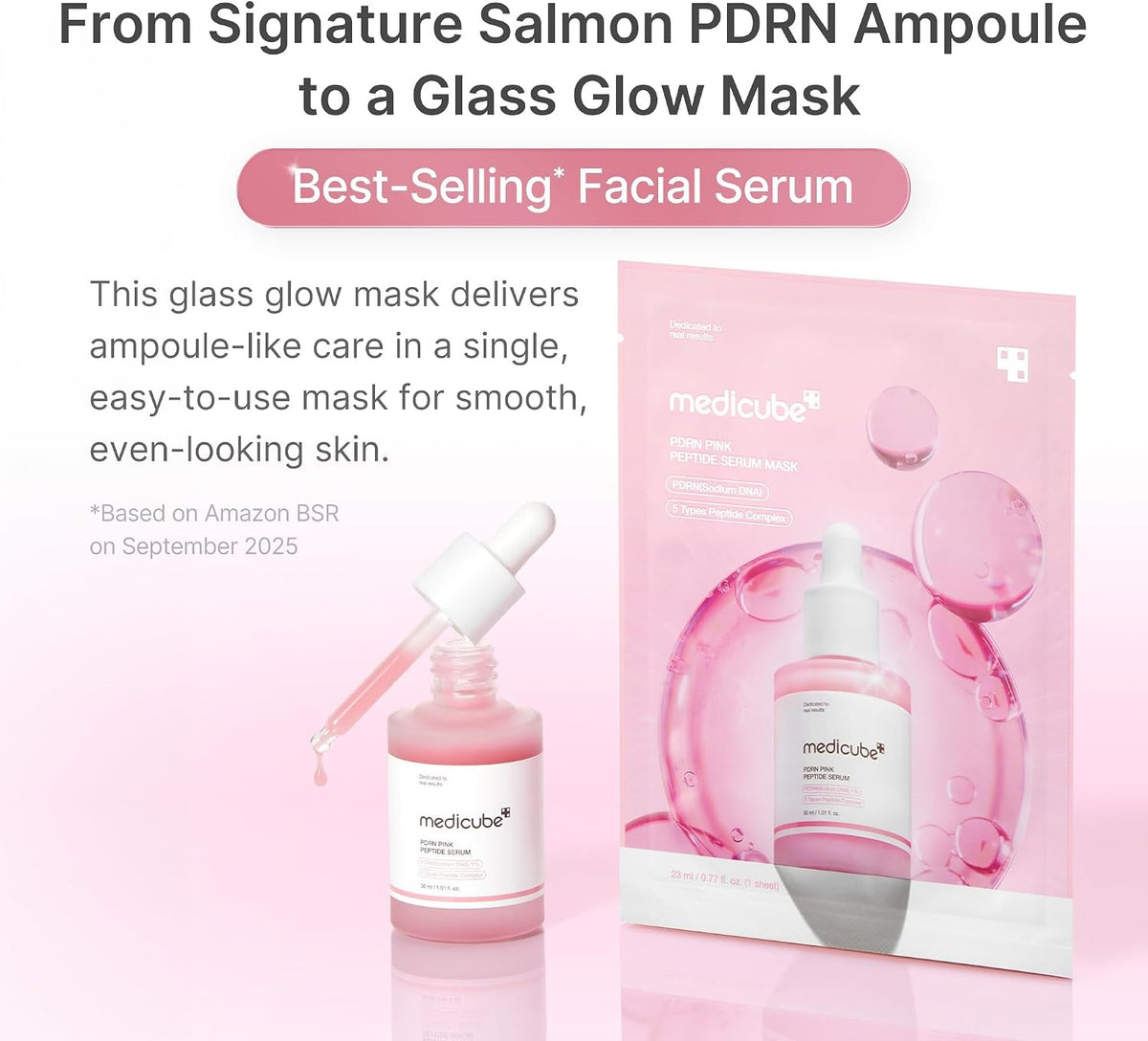 Medicube - PDRN Pink Peptide Ampoule Mask - Sheet Mask (6 Pack) - Image 3