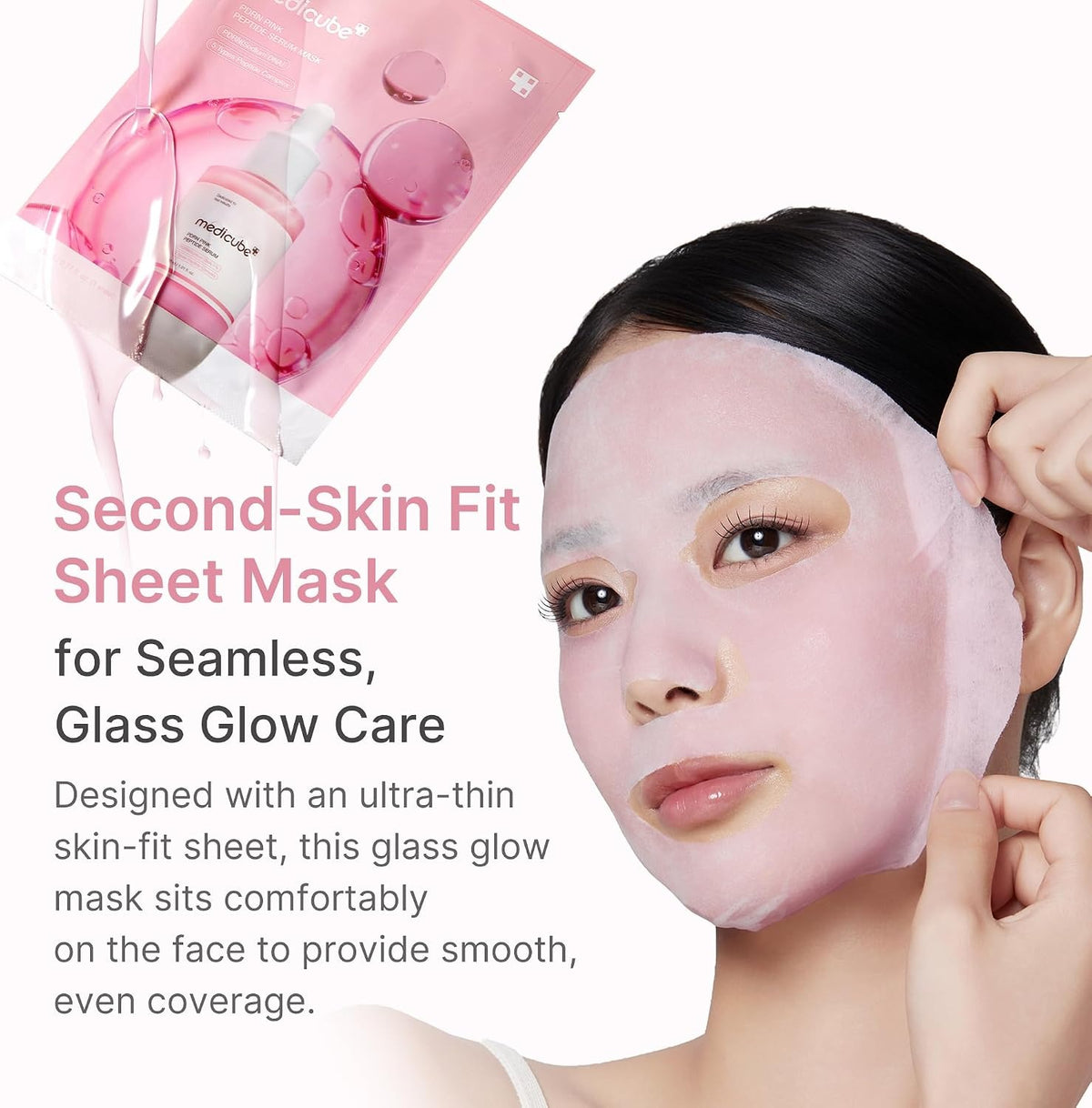 Medicube - PDRN Pink Peptide Ampoule Mask - Sheet Mask (6 Pack) - Image 5