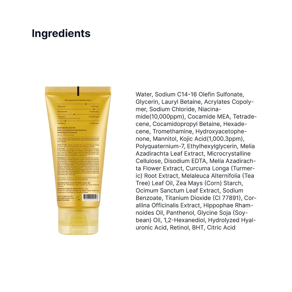 Sungboon Editor - Kojic Acid Niacinamide Brightening Face Gel Cleanser - 120g - Image 11