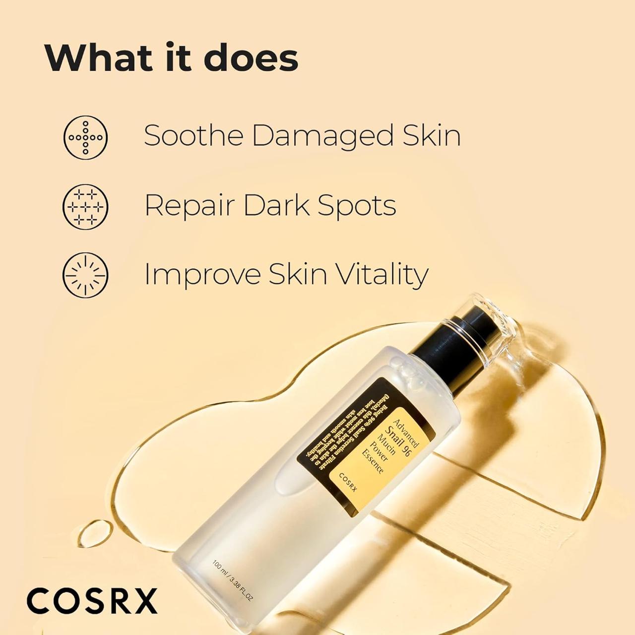 COSRX - Advanced Snail 96 Mucin Power Essence - Moisturising Snail Mucus Essence Serum - 100ml