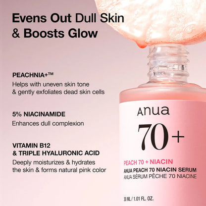 Anua - Peach 70% Niacinamide Serum - 30ml