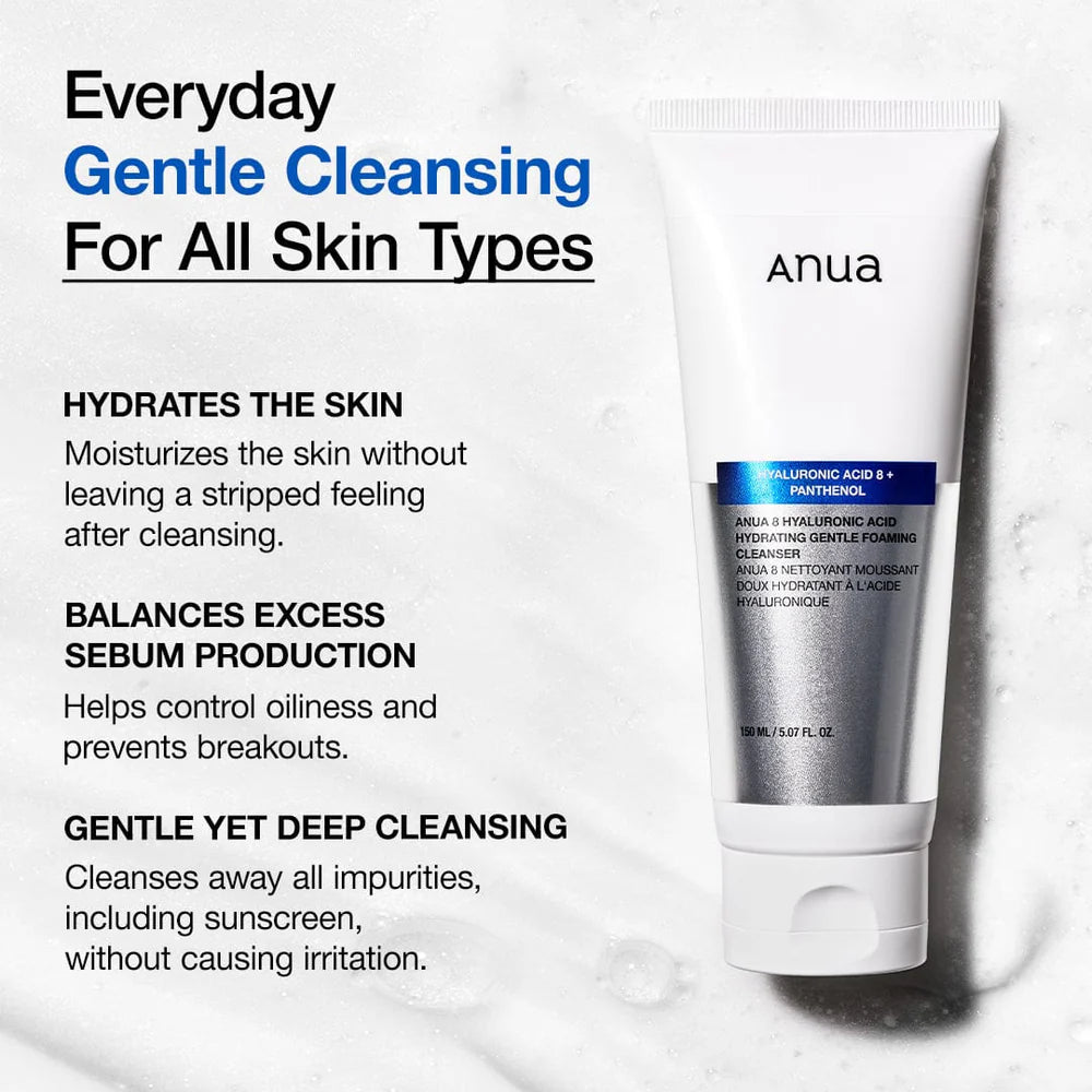 Anua - 8 Hyaluronic Acid Hydrating Gentle Foaming Cleanser - 150ml
