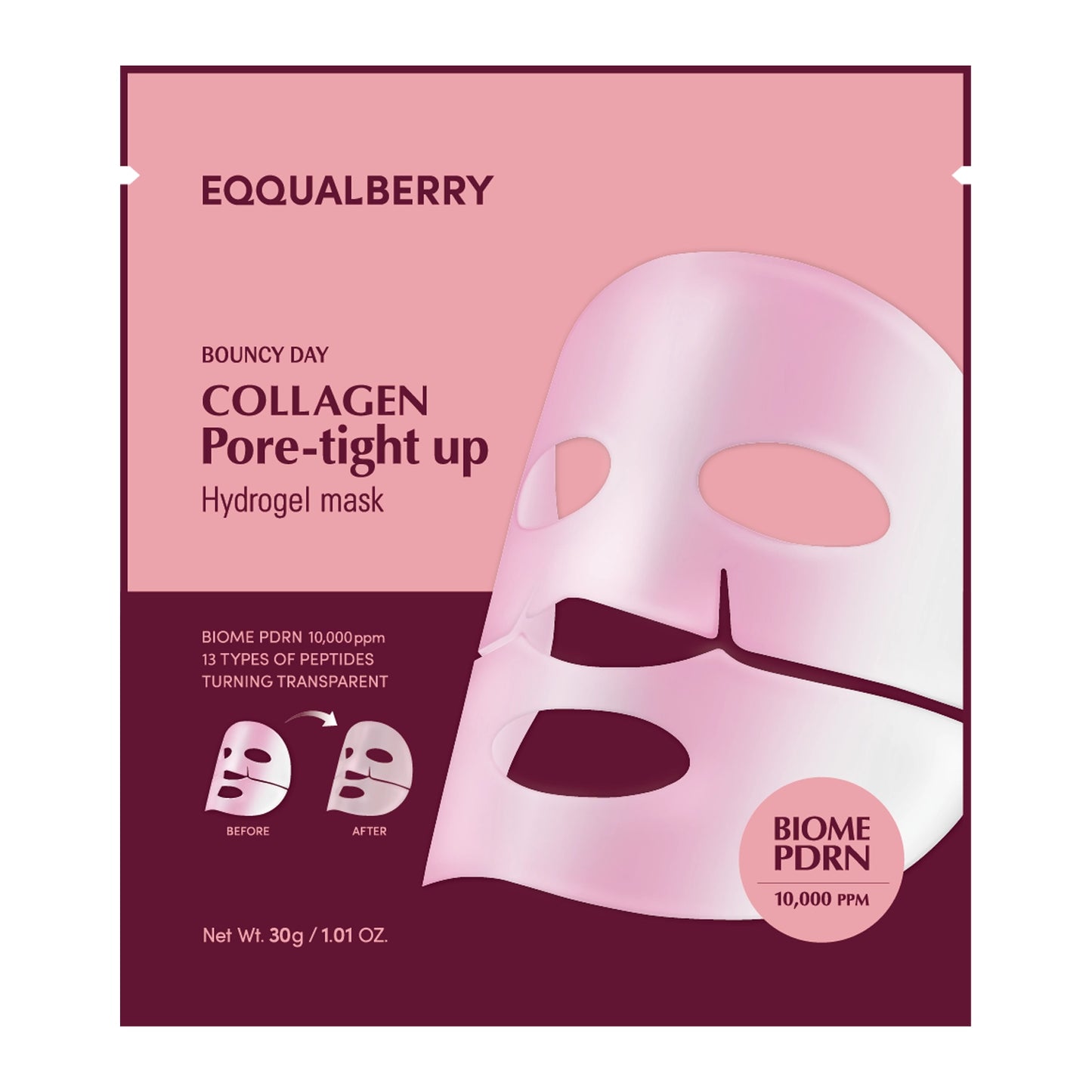 EQQUALBERRY - Collagen Pore-Tight Up Hydrogel Mask - Tightening & Smoothing Sheet Mask – brightening product from The K Beauty Edit