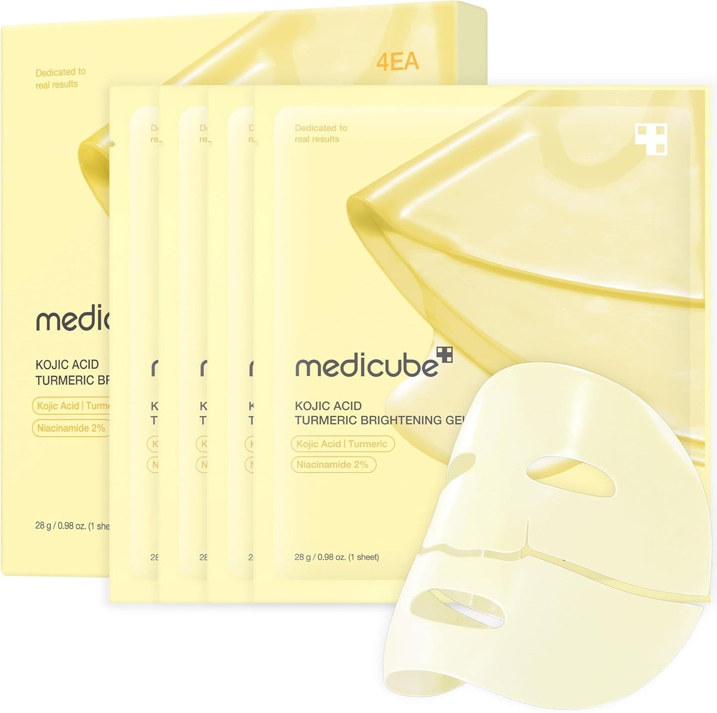 Medicube - Kojic Acid Turmeric Brightening Gel Mask Set - 4 Pack