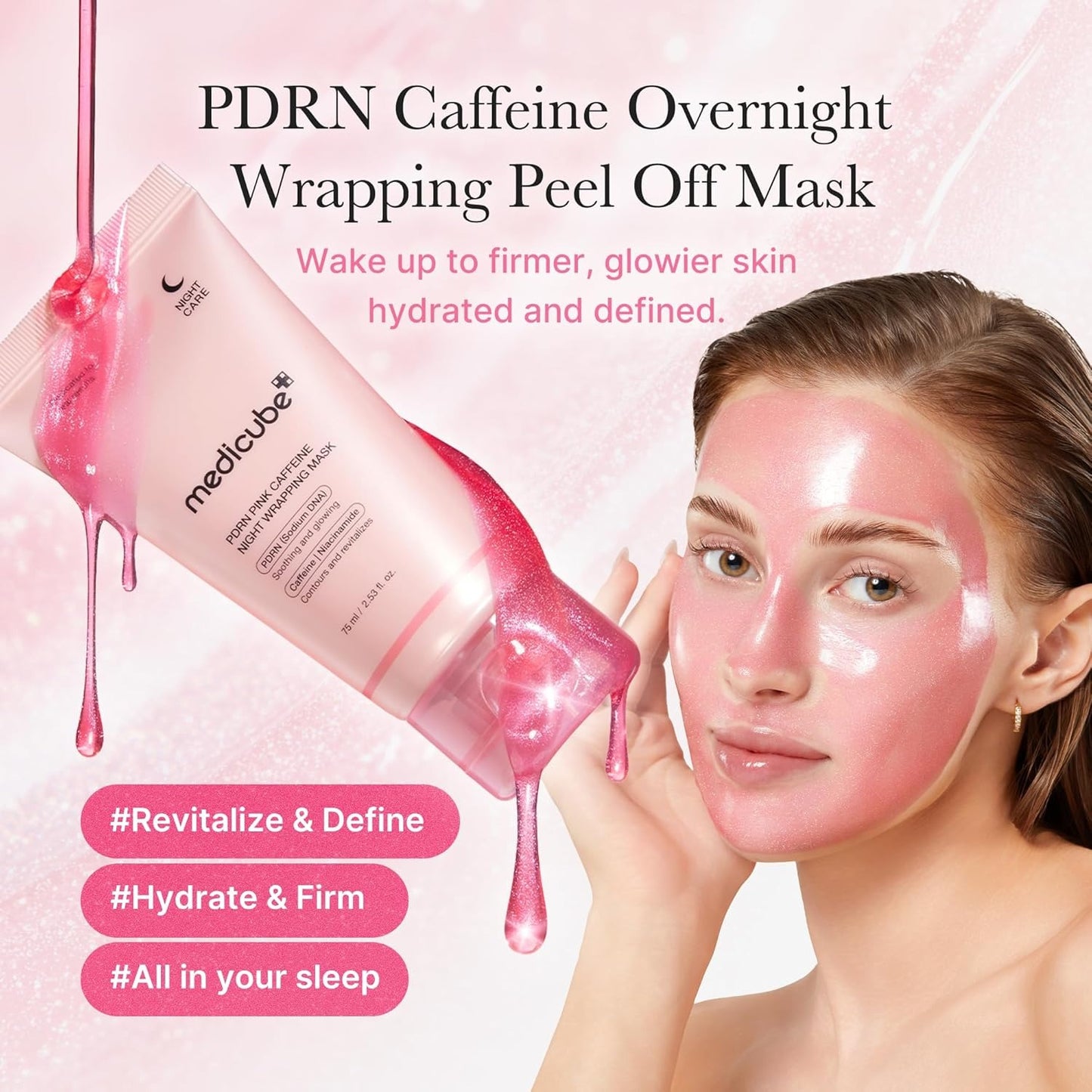 Medicube - PDRN Pink Caffeine Overnight Wrapping Mask - 75ml