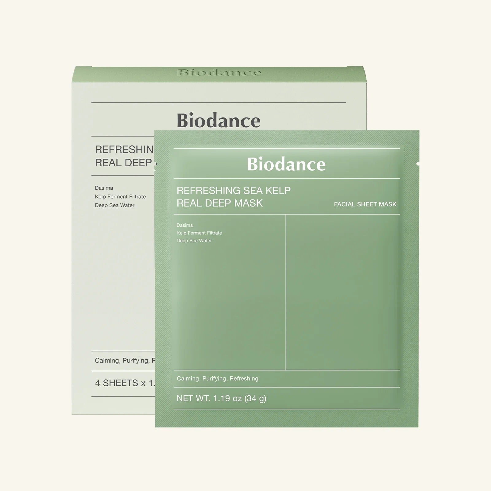 Biodance - Refreshing Sea Kelp Real Deep Mask - 4 Pack