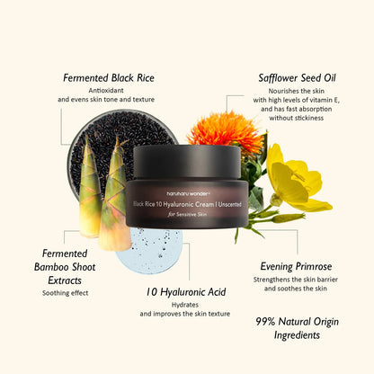 Haruharu Wonder - Black Rice 10 Hyaluronic Cream (Unscented) - 50ml
