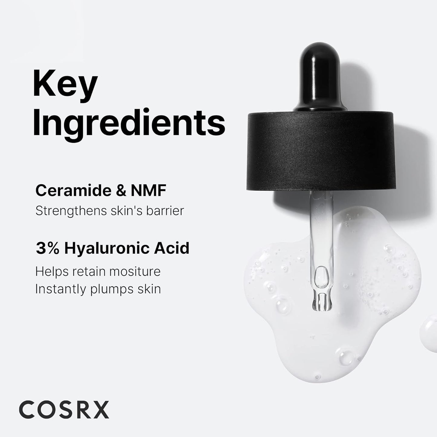 COSRX The Hyaluronic Acid 3 Serum 20ml – 3% Hyaluronic + Ceramide Hydrating Serum for Deep Moisture, Plumping & Barrier Strengthening