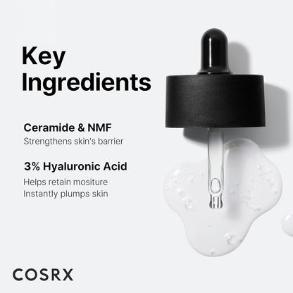 COSRX The Hyaluronic Acid 3 Serum 20ml – 3% Hyaluronic + Ceramide Hydrating Serum for Deep Moisture, Plumping & Barrier Strengthening