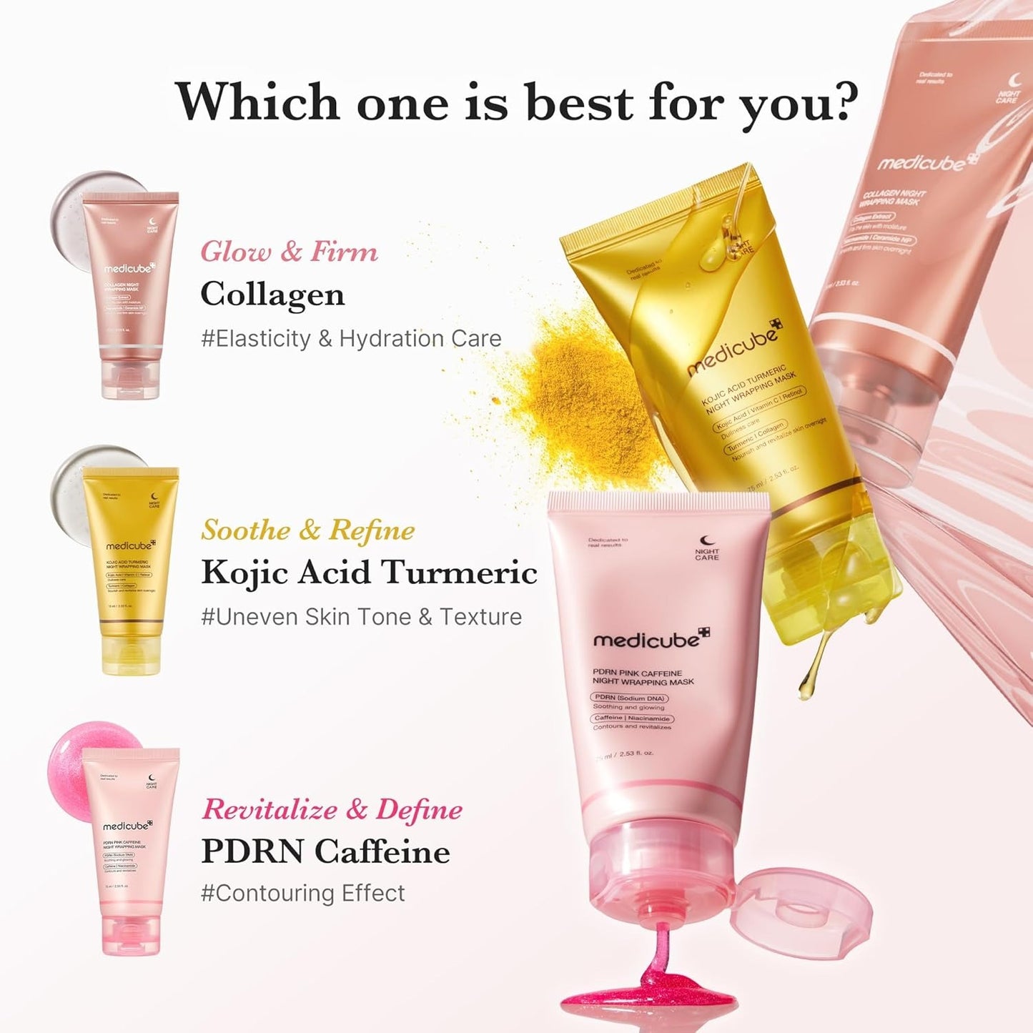 Medicube - PDRN Pink Caffeine Overnight Wrapping Mask - 75ml