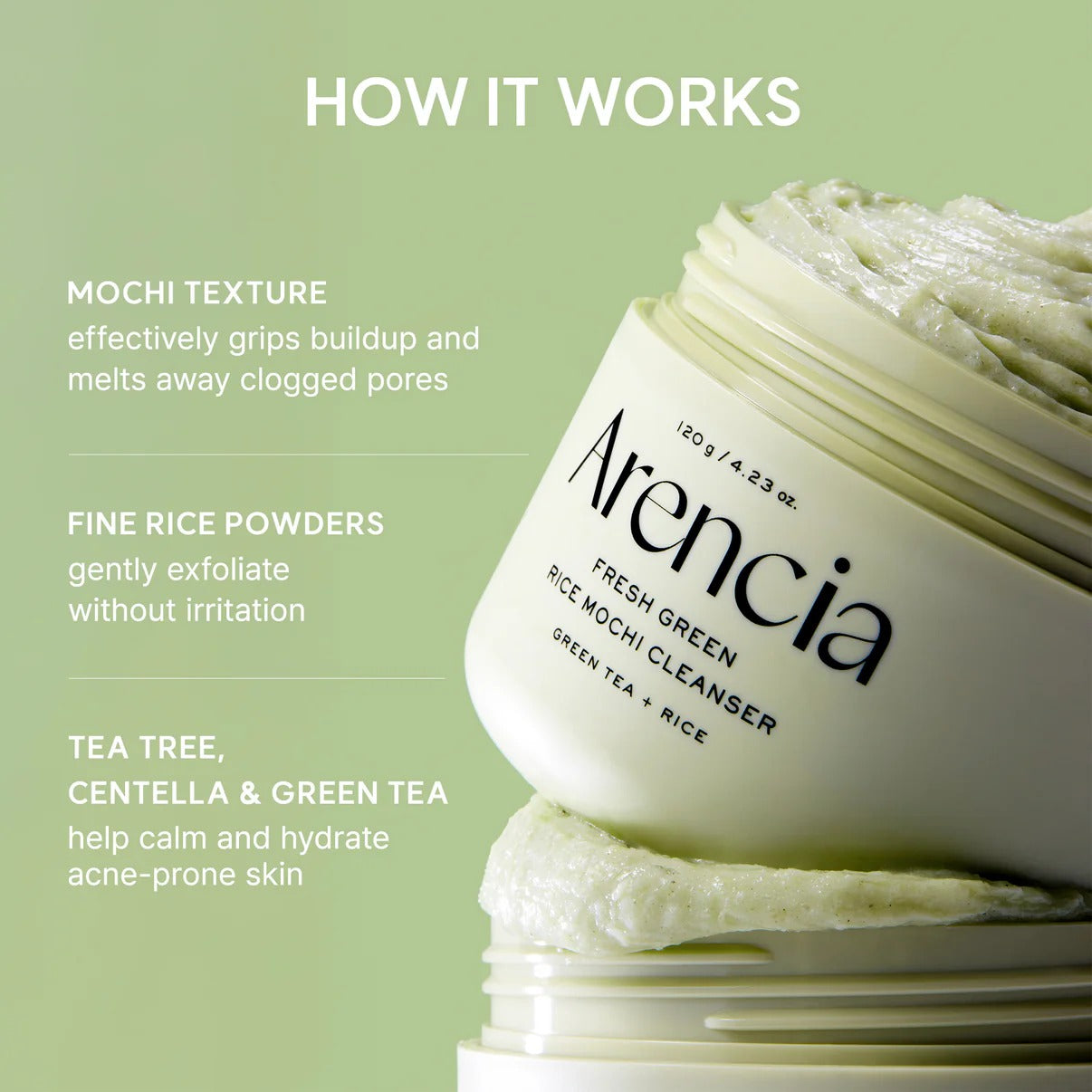 Arencia - Fresh Green Rice Mochi Cleanser - 120g
