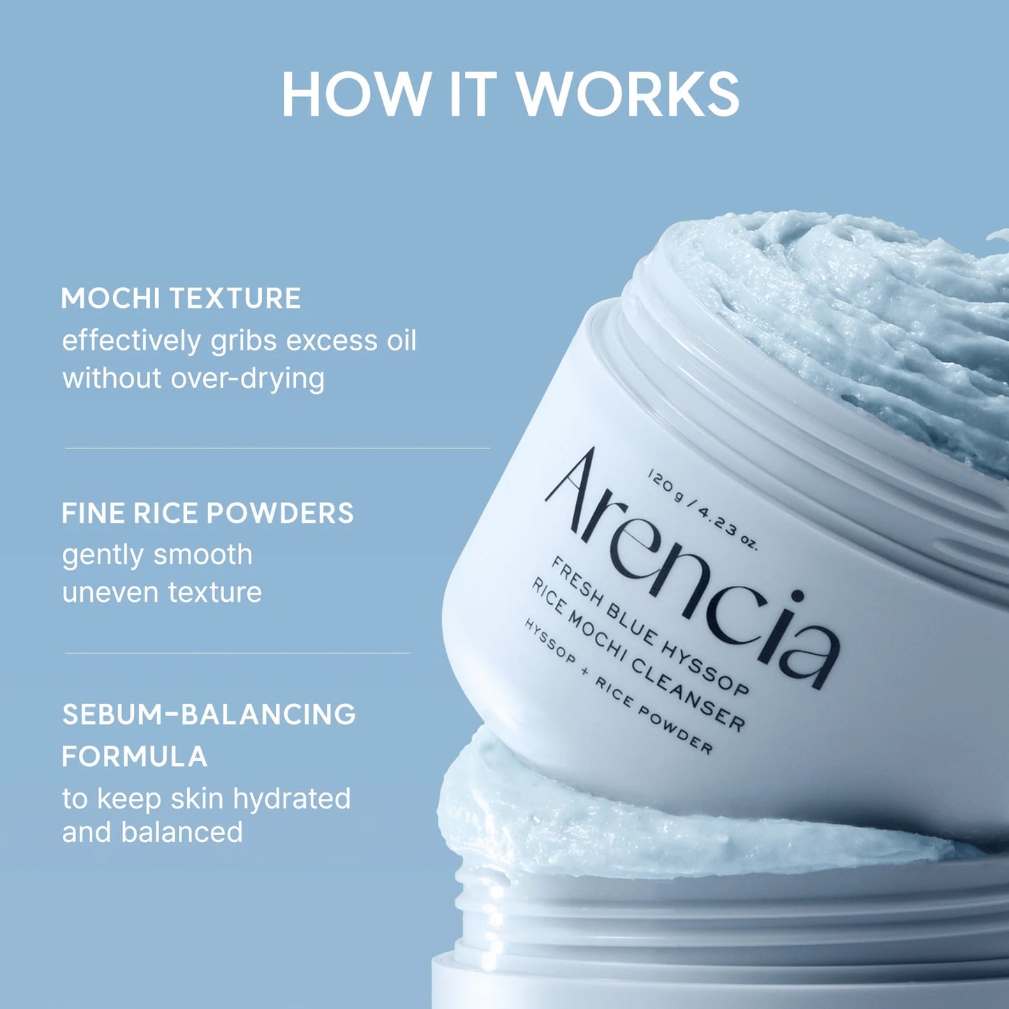 Arencia - Blue Hyssop Rice Mochi Cleanser - 120g