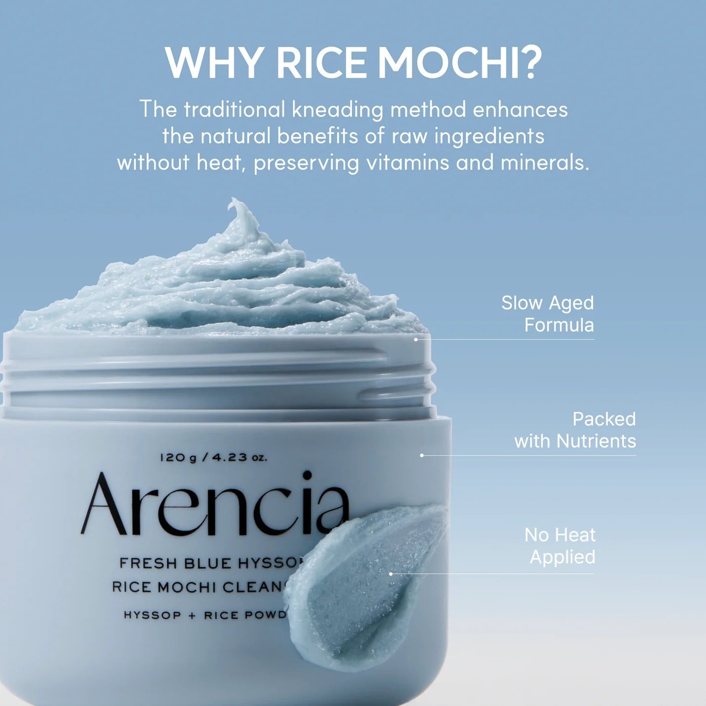 Arencia - Blue Hyssop Rice Mochi Cleanser - 120g