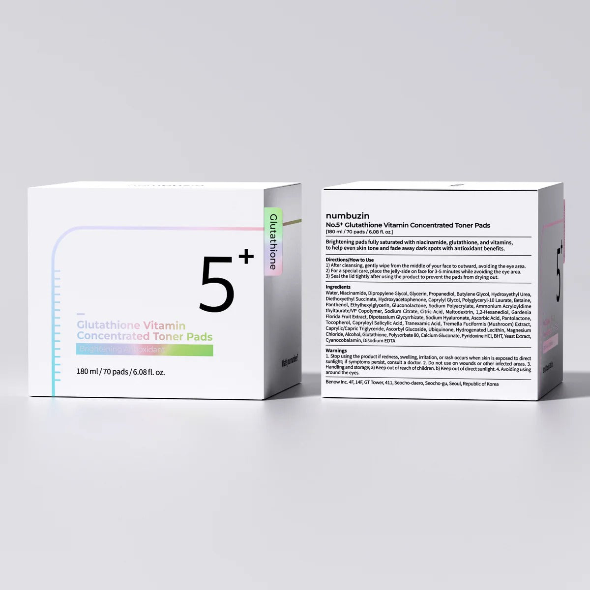 Numbuzin - No.5 Vitamin-Niacinamide Concentrated Toner Pads - 70 Pads