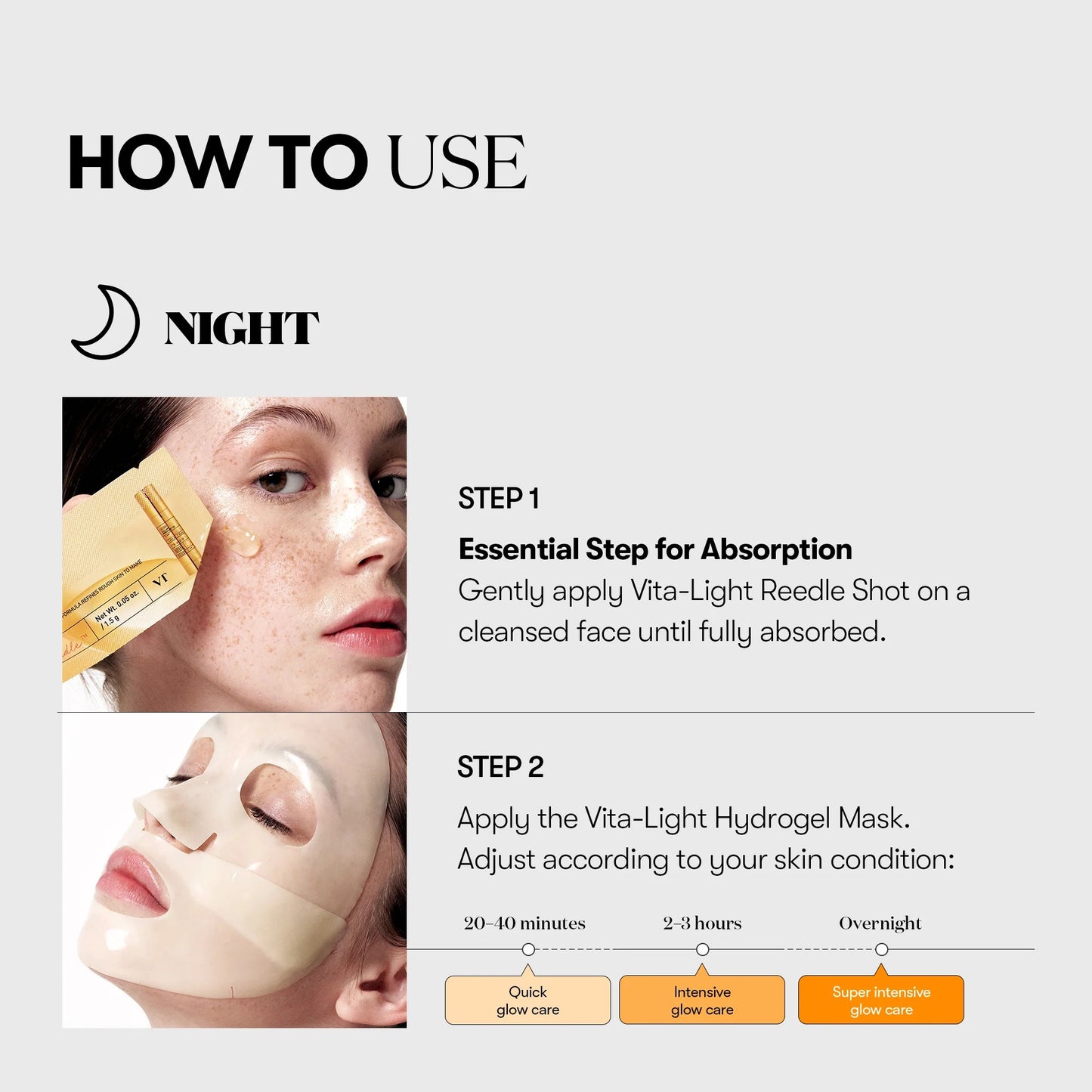 VT Cosmetics - Vita-Light Reedle Shot 100 2-Step Hydrogel Mask - 33g (Single)