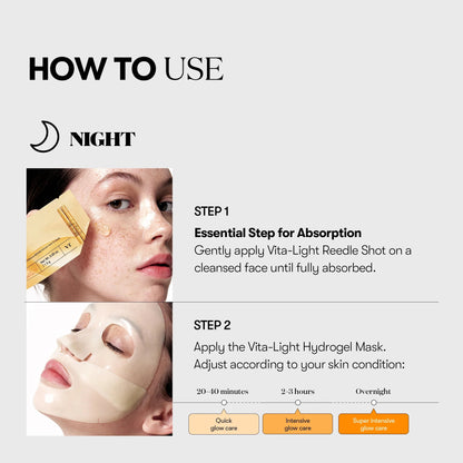 VT Cosmetics - Vita-Light Reedle Shot 100 2-Step Hydrogel Mask - 33g (Single)