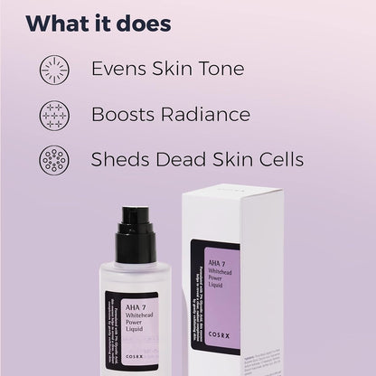 COSRX AHA 7 Whitehead Power Liquid – 100 ml Brightening & Whitehead-Clearing AHA Exfoliant