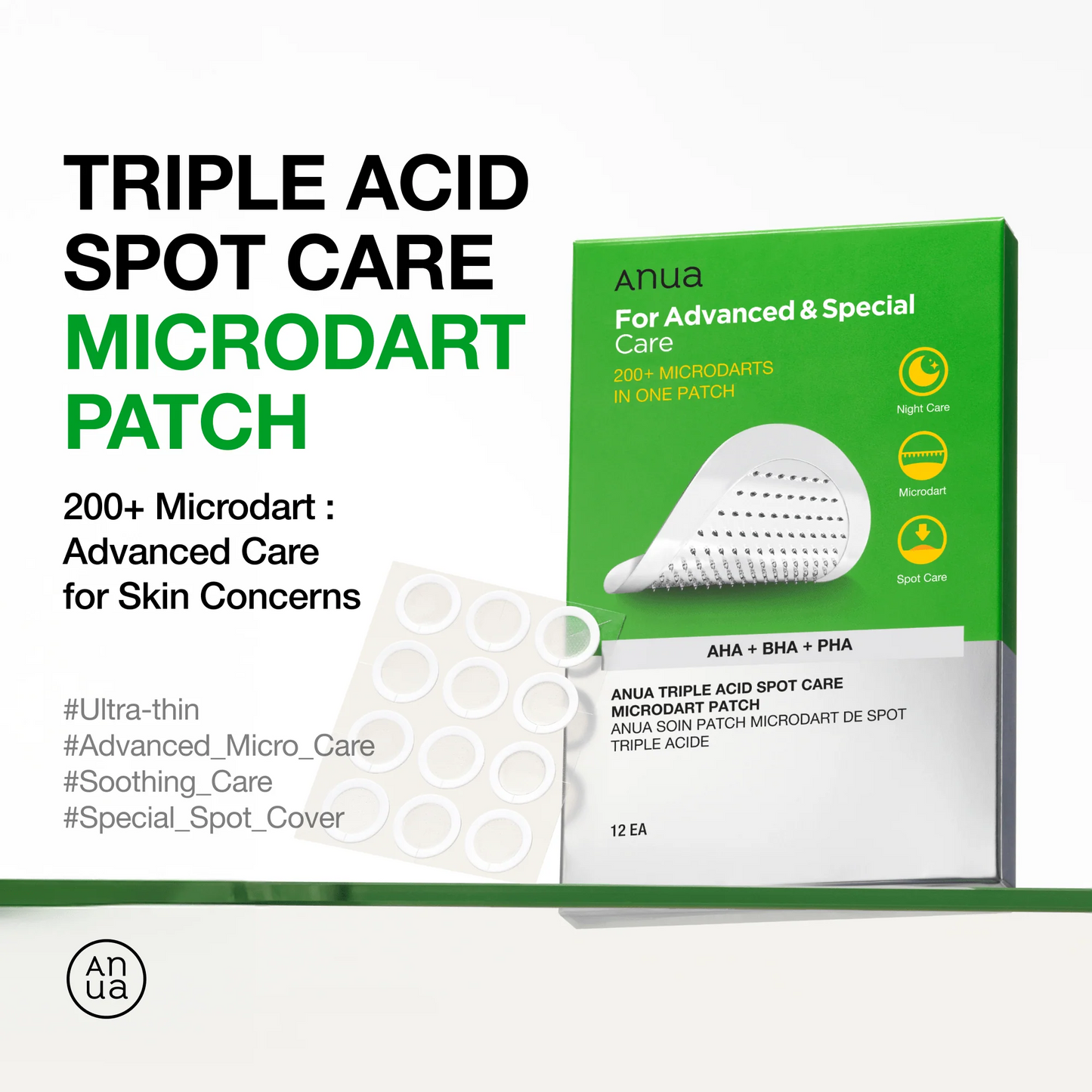 Anua - Triple Acid Spot Care Microdart Patch - 12 Patches