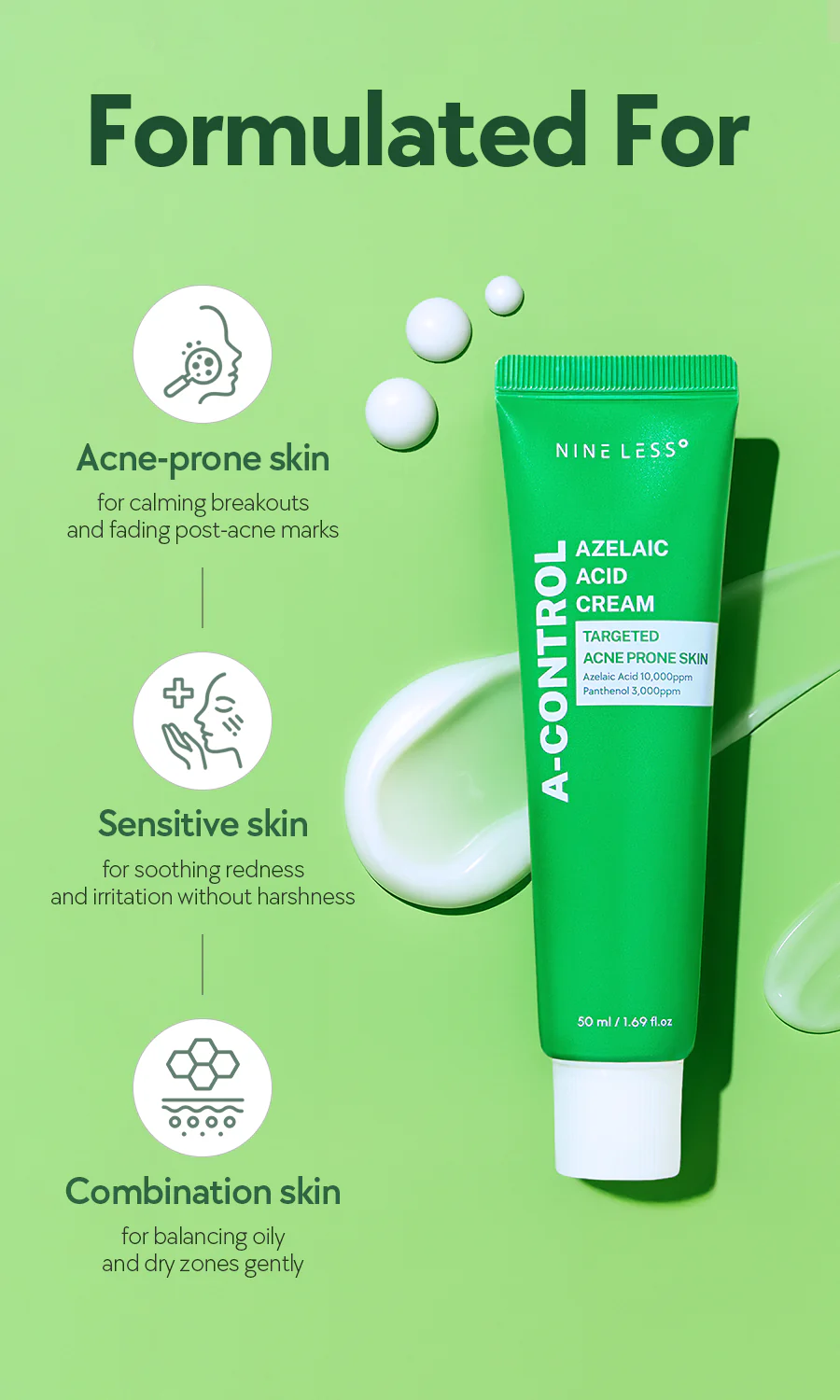 Nineless - A-Control Azelaic Acid Cream - 50ml