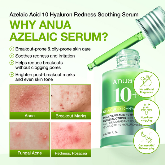 Anua - Azelaic Acid 10 Hyaluron Redness Soothing Serum - 30ml