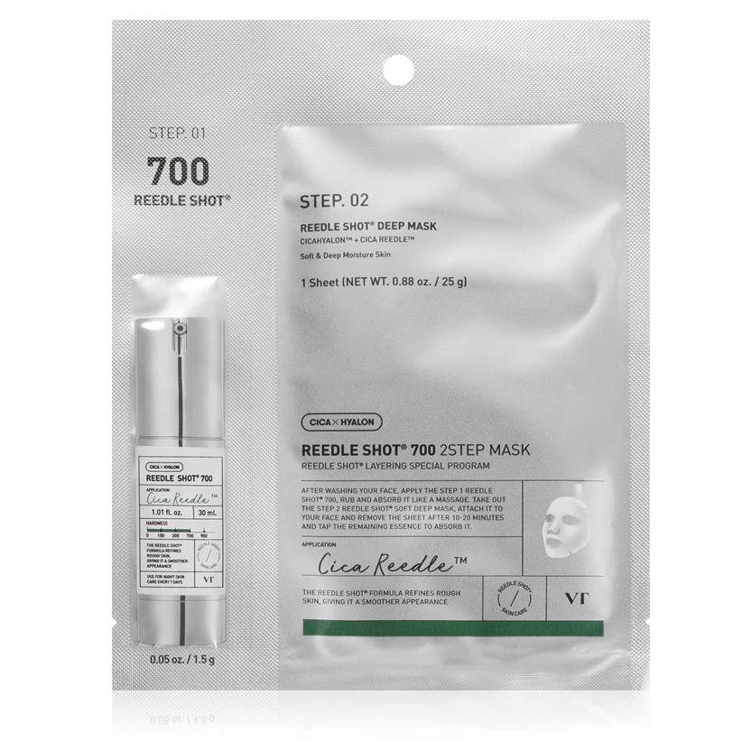 VT Cosmetics - Reedle Shot 700 2-Step Mask – Micro-Spicule Ampoule + Hydrating Sheet Mask (1.5 g + 25 g)