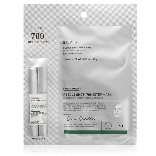 VT Cosmetics - Reedle Shot 700 2-Step Mask – Micro-Spicule Ampoule + Hydrating Sheet Mask (1.5 g + 25 g)