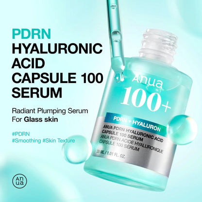 Anua - PDRN Hyaluronic Acid Capsule 100 Serum – 30ml Deep Hydration, Barrier Support & Radiant Glow Serum
