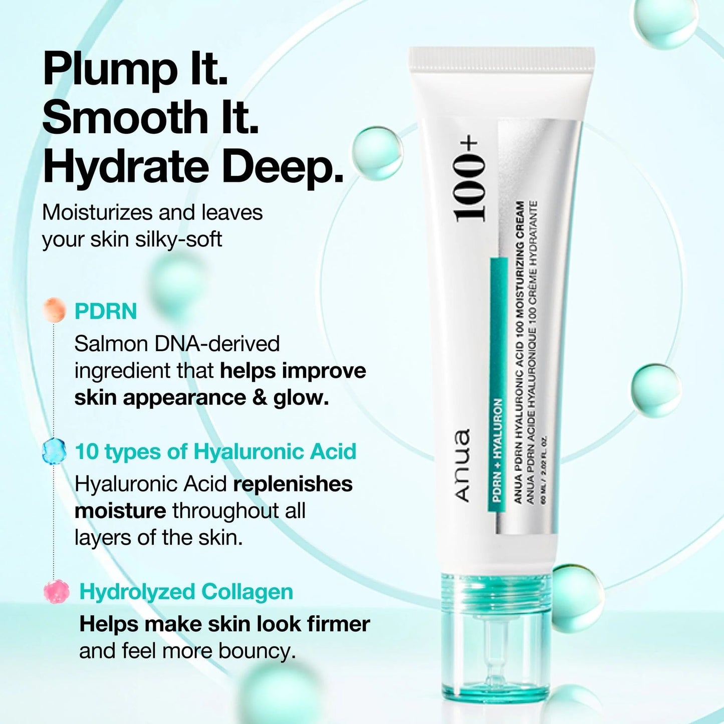 Anua - PDRN Hyaluronic Acid 100 Moisturizing Cream - 60ml