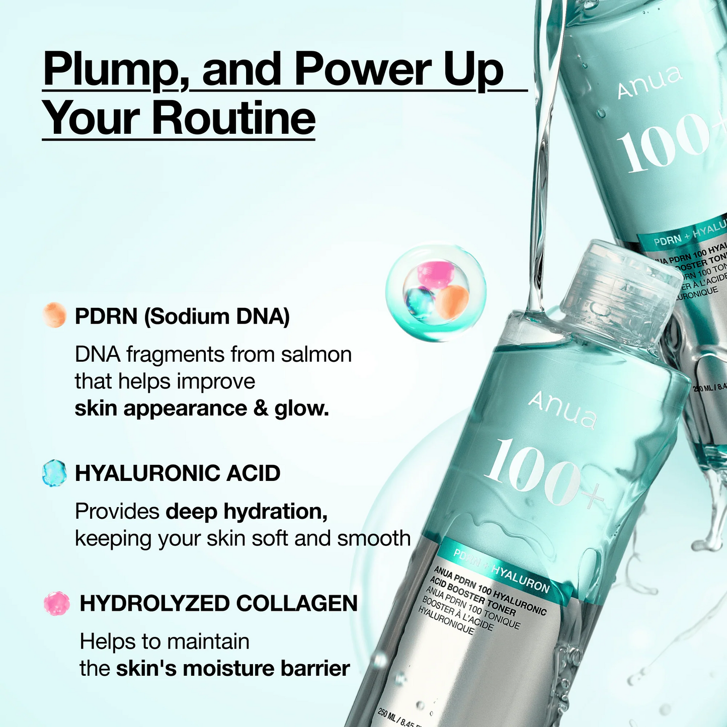Anua - PDRN 100 Hyaluronic Acid Booster Toner - 250ml