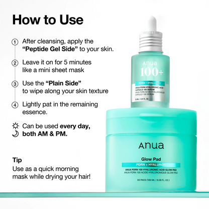 Anua - PDRN 100 Hyaluronic Acid Glow Pad - 60 Pads