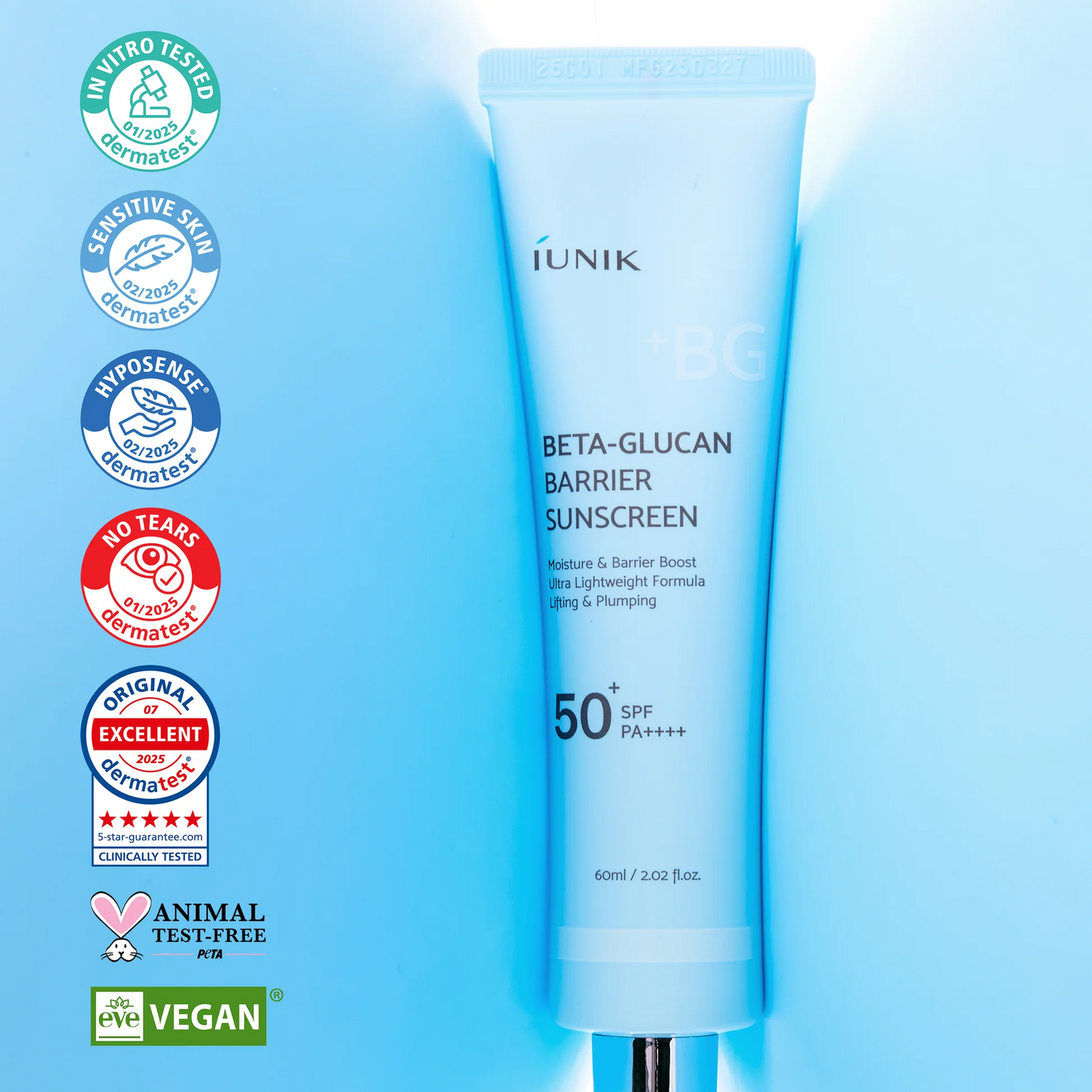 iUNIK - Beta Glucan Barrier Sunscreen SPF50+ PA++++ - 60ml