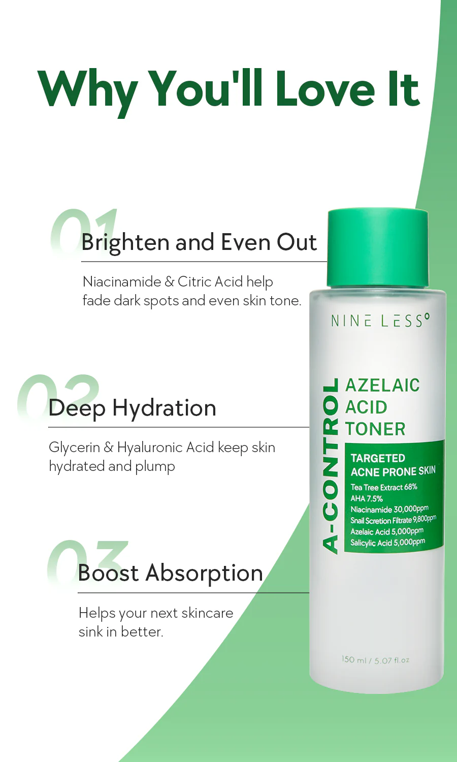 Nineless - A-Control Azelaic Acid Toner - 150ml