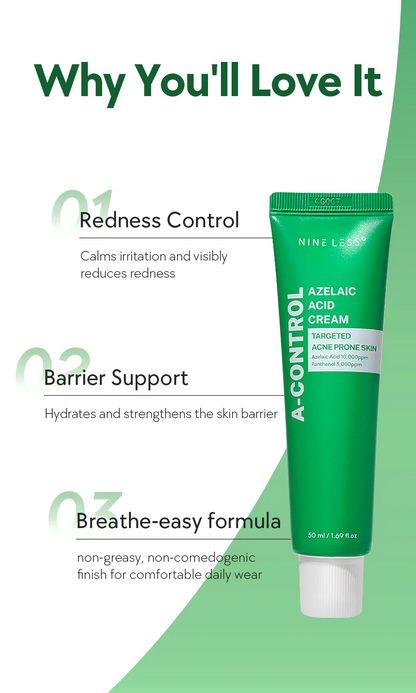 Nineless - A-Control Azelaic Acid Cream - 50ml