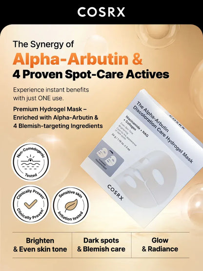 COSRX - The Alpha-Arbutin Discoloration Care Hydrogel Mask - 3 Pack