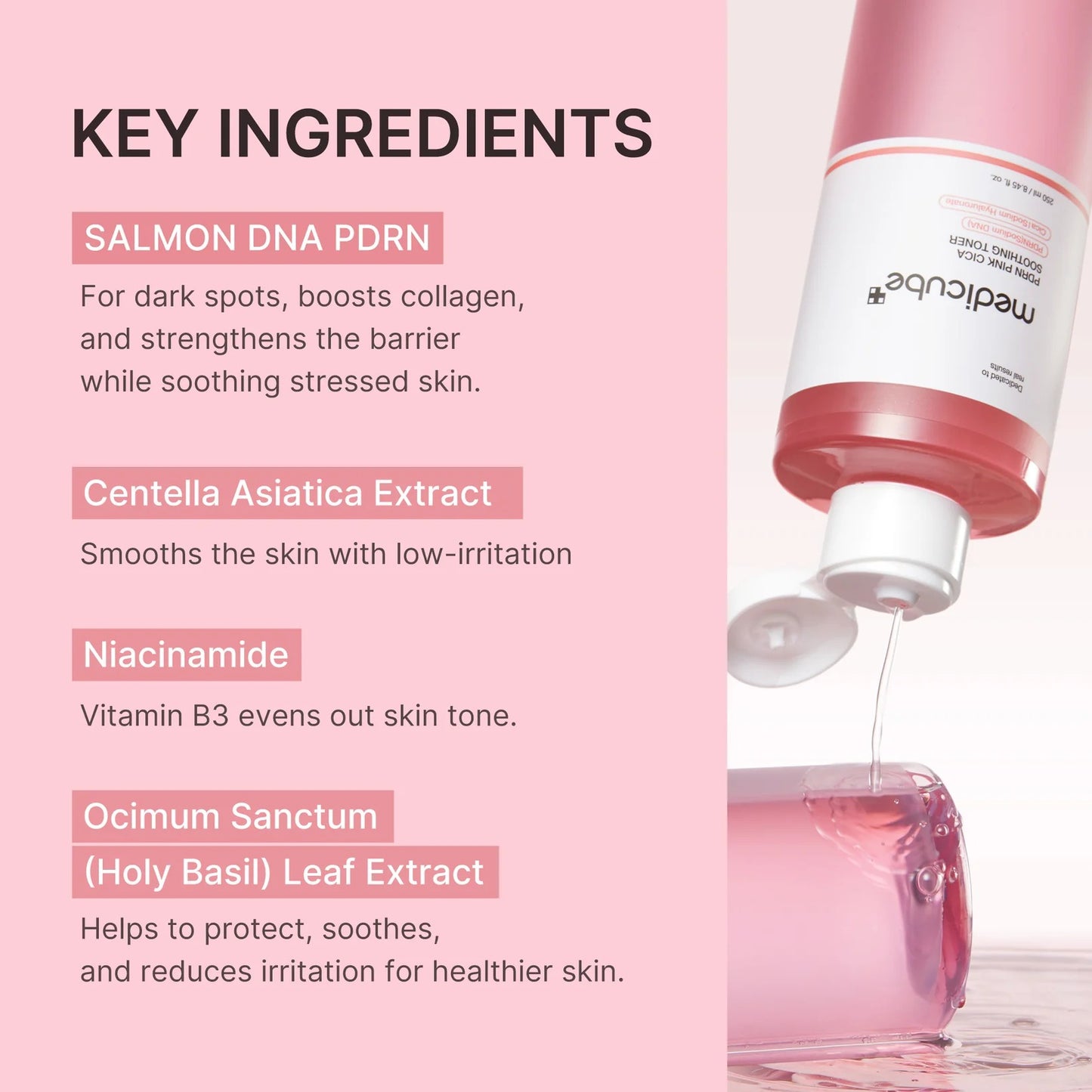 Medicube - Pink Cica PDRN Soothing Toner - 250ml