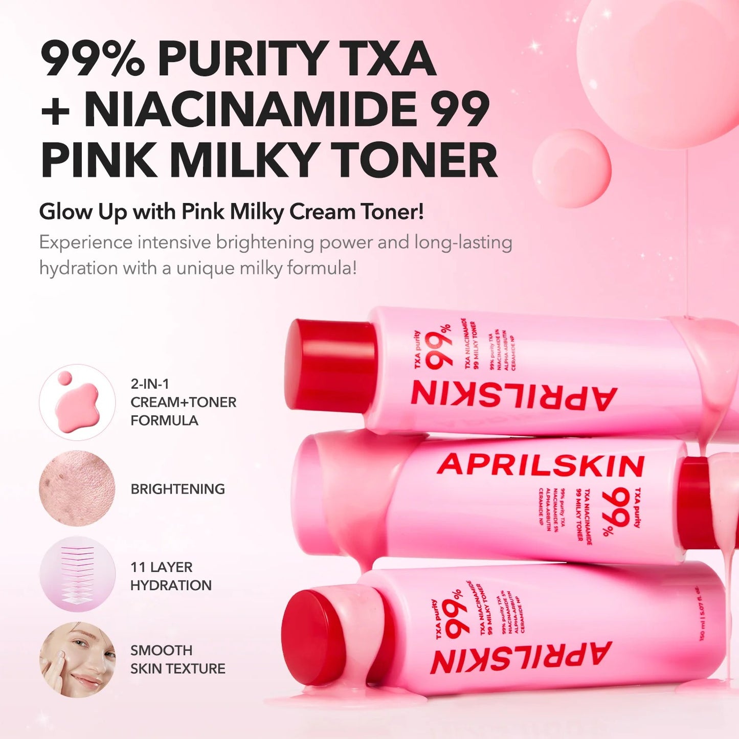 APRILSKIN - TXA Niacinamide 99 Pink Milky Toner - 150ml