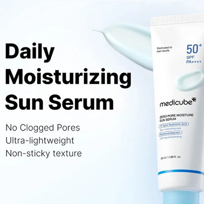 Medicube - Zero Pore Moisture Sun Serum - SPF50+ PA++++ - 50ml