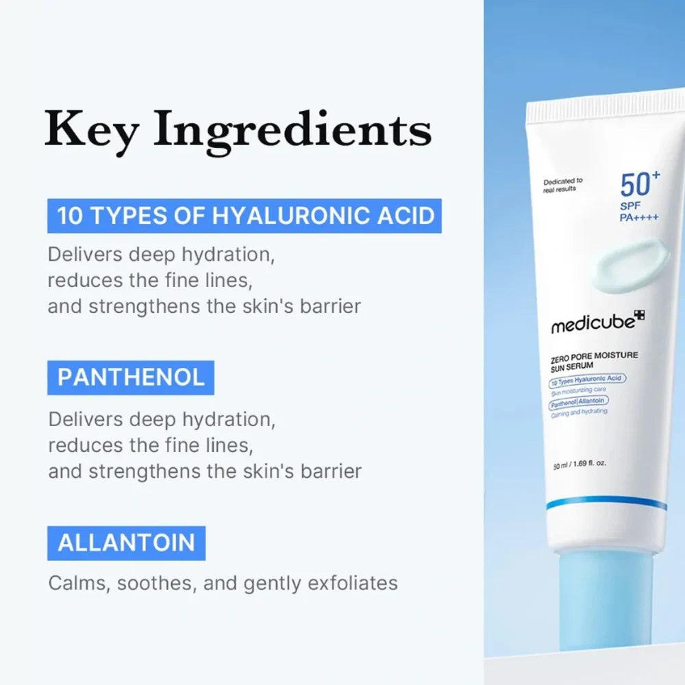 Medicube - Zero Pore Moisture Sun Serum - SPF50+ PA++++ - 50ml